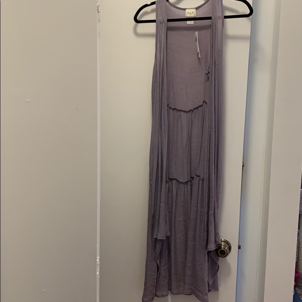 Light purple sleeveless cardigan